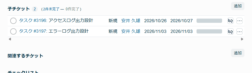 Lychee Redmineのチケット詳細画面